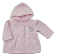 Světlerůžová melírovaná propínací teplá mikina s ježečkem a kapucí WATCH ME GROW