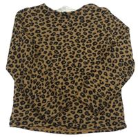 Skořicové úpletové triko s leopardím vzorem H&M