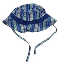 Modro-bílo-světlemodrý kostkovaný klobouk zn. H&M