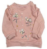 Starorůžová mikina s Minnie a volánky Disney