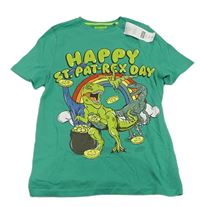 Zelené tričko s dinosaury a duhou F&F