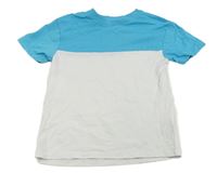 Bílo-azurové tričko Primark