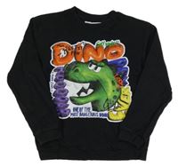 Černá mikina s dinosaurem a nápisem H&M