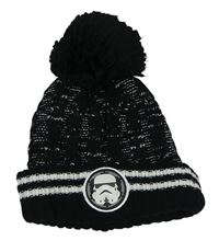 Černá melírovaná pletená čepice s bambulí - Star Wars George