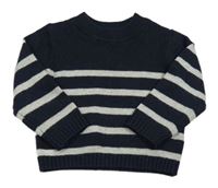 Tmavomodro-šedý svetr s pruhy Primark