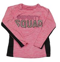 Neonově růžovo-černé sportovní triko s nápisem zn. Ergeenomixx