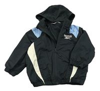 Černo-modro-béžová šusťáková sportovní bunda s kapucí ReebokxH&M