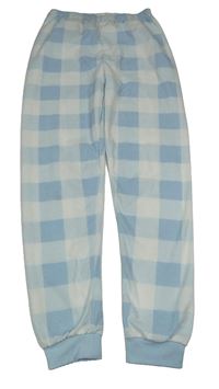 Světlemodro-bílé kostkované fleecové pyžamové kalhoty Primark