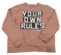 Starorůžová melírovaná mikina s nápisem C&A