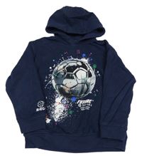 Tmavomodrá mikina s fotbalovým míčem a kapucí Next