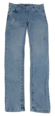 Modré skinny rifle s kamínky