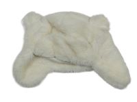 Smetanová kožešinová beranice s oušky Jeff&Co