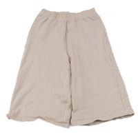 Růžovo-bílé pruhované culottes kalhoty Tu