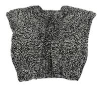 Černo-bílé melírované svetrové bolerko