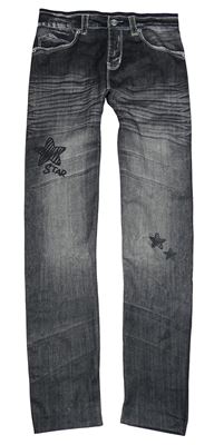 Tmavošedé legíny riflového vzhledu s hvězdami Cool&Young