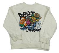 Smetanová mikina s jídlem H&M