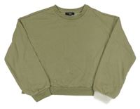 Khaki crop mikina New Look