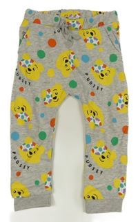 Šedé melírované puntíkaté tepláky s Pudseym George