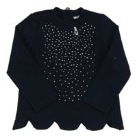 Tmavomodrá mikina s kamínky