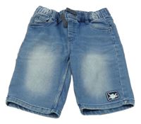 Modré teplákové riflové kraťasy s nášivkou Pocopiano