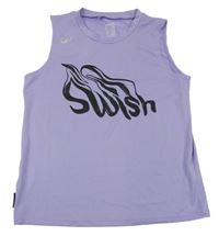 Lila sportovní funkční tílko s nápisem Decathlon