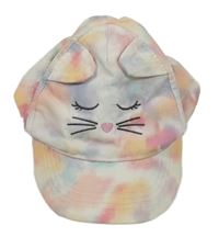 Duhová batikovaná kšiltovka s kočkou Dopodopo