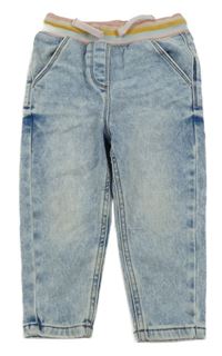 Světlemodré teplákové jogger rifle s úpletovým pasem George