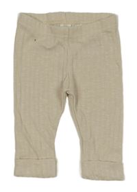 Béžové žebrované lehké tepláky H&M