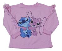 Růžová mikina se Stitchem a Angel Disney