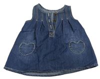 Tmavomodré riflové šaty se srdíčky Mothercare