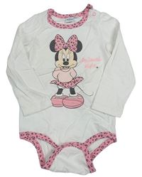 Bílé body s růžovým lemem a Minnie Disney