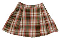 Zeleno-černo-bílo-růžová kostkovaná sukně Zara