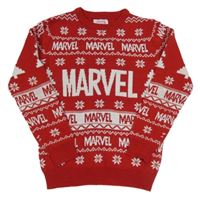 Červeno-bílý vzorovaný svetr s Marvel Primark