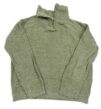 Zelený melírovaný svetr H&M