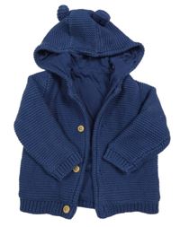 Tmavomodrý podšitý propínací svetr M&S