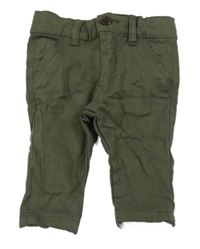 Khaki plátěné podšité chino kalhoty Primark