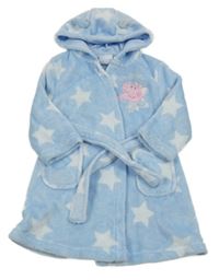 Světlemodrý chlupatý župan s hvězdami a Peppou a kapucí George