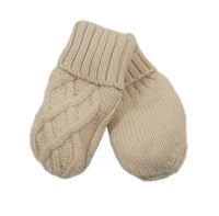 Nové - Pudrové vzorované zateplené pletené rukavice 