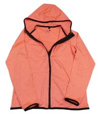 Oranžová melírovaná sportovní propínací mikina s kapucí 