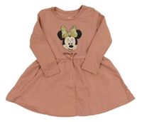 Světlerůžové teplákové šaty s Minnie C&A