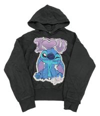 Tmavošedá crop mikina se Stitchem a kapucí H&M