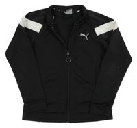 Černo-bílá sportovní propínací mikina s logem Puma