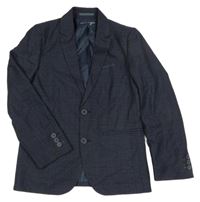 Tmavomodré kostkované společenské sako Next