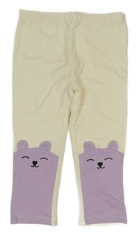 Smetanovo-fialové legíny s čumáky sinsay