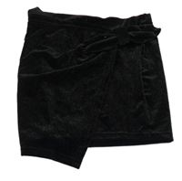 Černá sametová elastická sukně shein