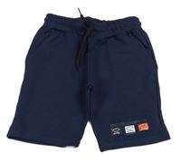 Tmaovomodré teplákové kraťasy 