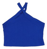 Safírový crop top shein
