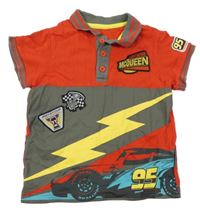 Červeno-šedé polo tričko s Cars Disney