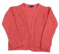 Růžový třpytivý svetrový cardigan  