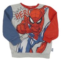 Šedo-modro-červená mikina se Spidermanem zn. George